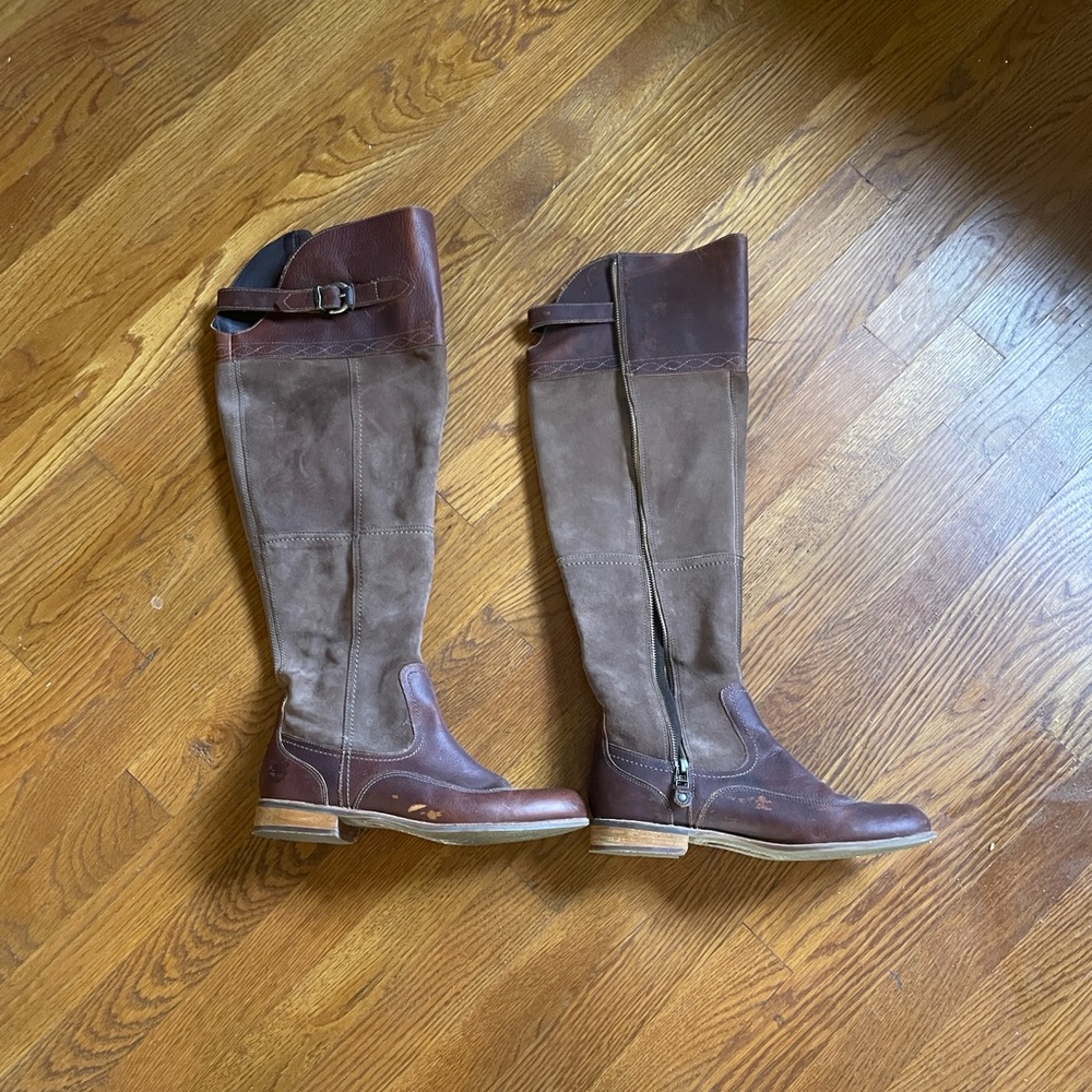 Brown Knee-High Leather Boots